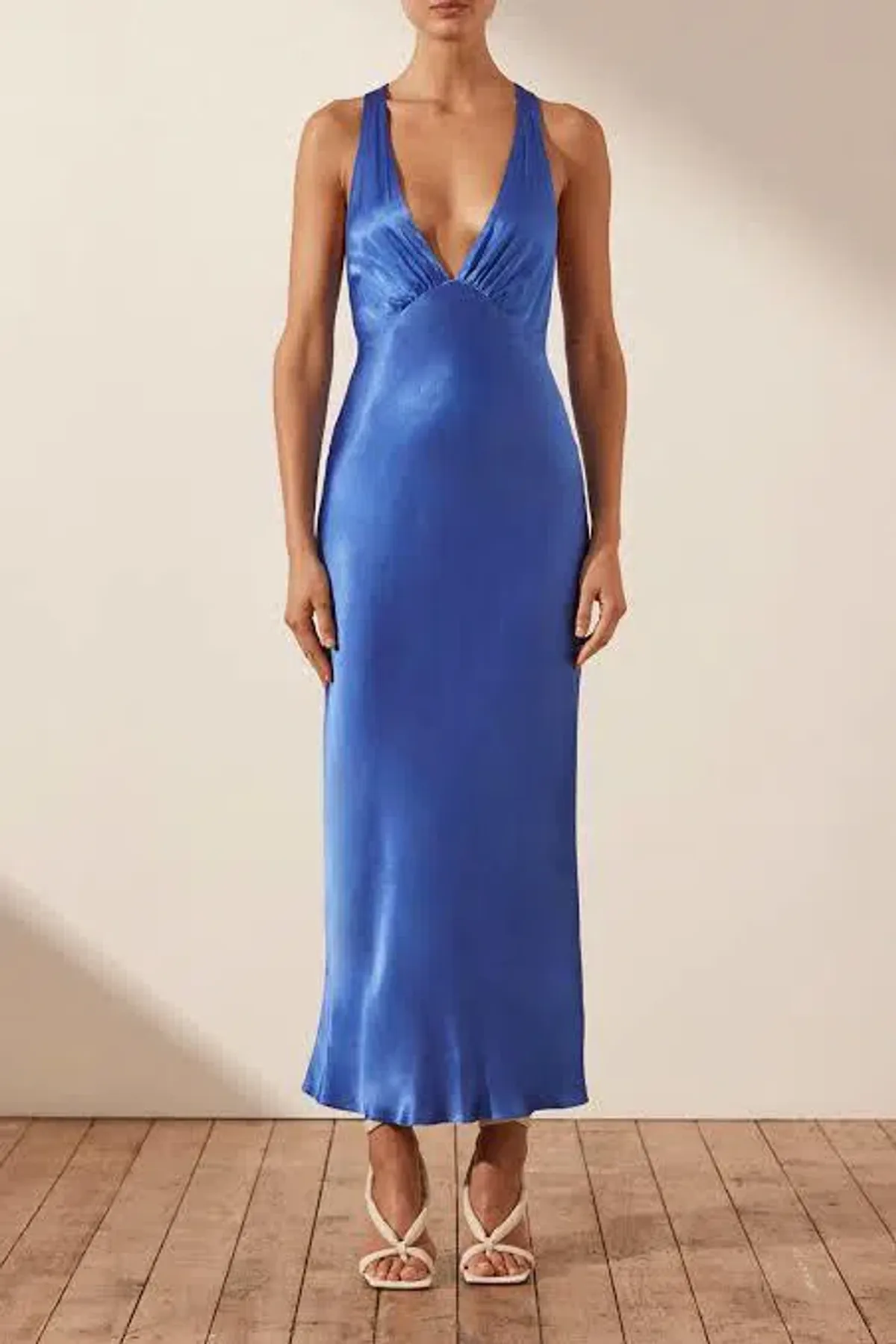 Shona Joy Oliviera Plunge Dress Blue Size 10 - Image 4