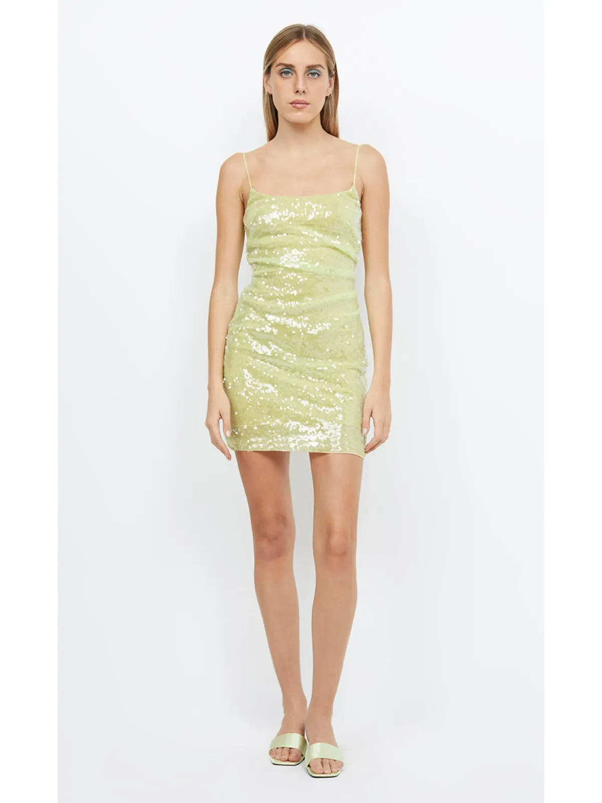 Bec & Bridge Venus Sequin Mini Dress in Citrus Size AU 6 - Image 1
