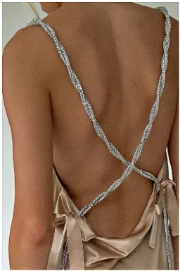 Sisters the Label Chloe Multiway Mini Dress Pearl Silk One Size for rent on The Volte - image 5