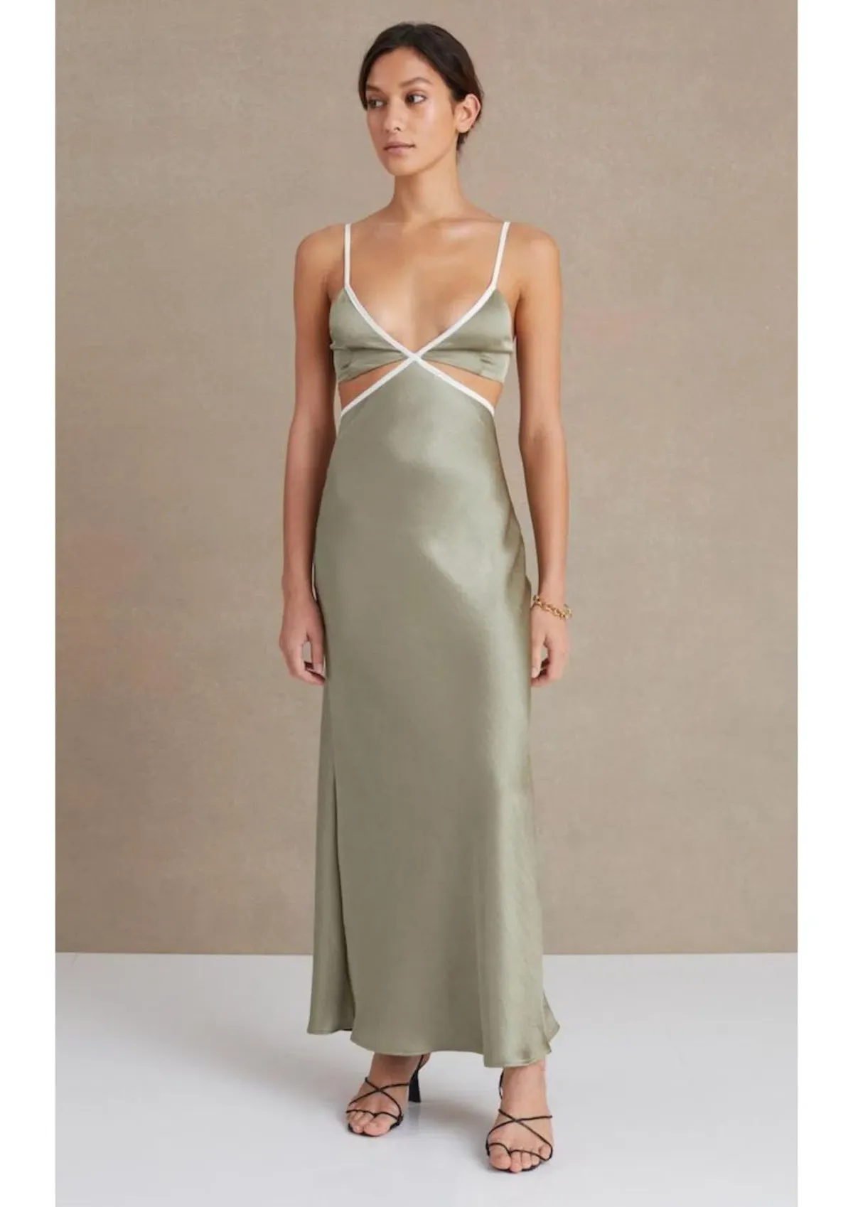 Bec & Bridge Veronique Maxi Dress in Khaki Size 6 - Image 1