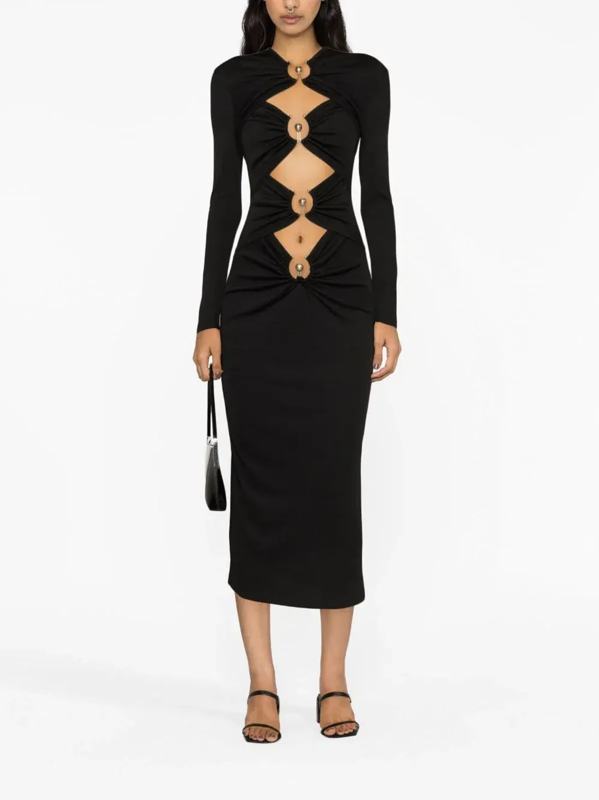 Christopher Esber Orbit Cut-Out Midi Dress Black Size 10 - Image 1