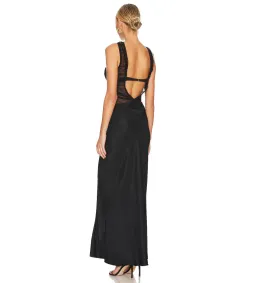 Bec & Bridge Naomi Split Maxi Dress Black Size AU 6 for rent on The Volte - image 4