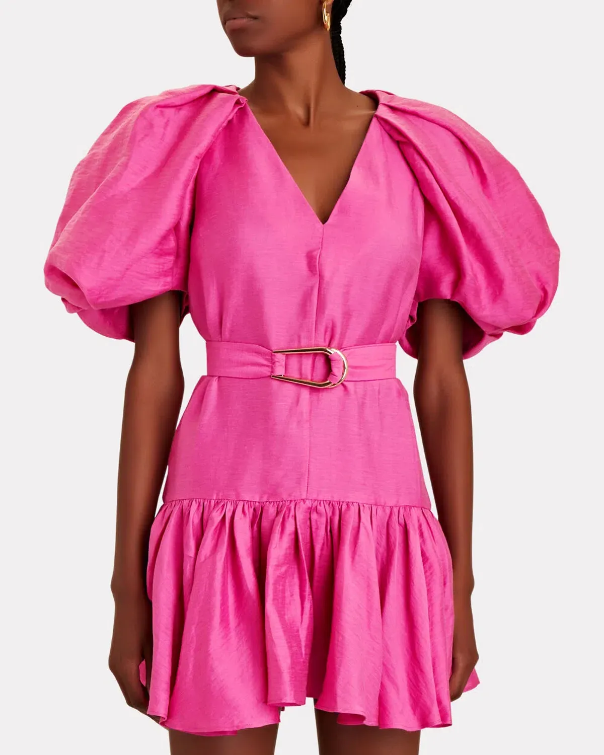 Acler Wheatland Puff Sleeve Dress Flamingo Pink Size 12 - Image 2