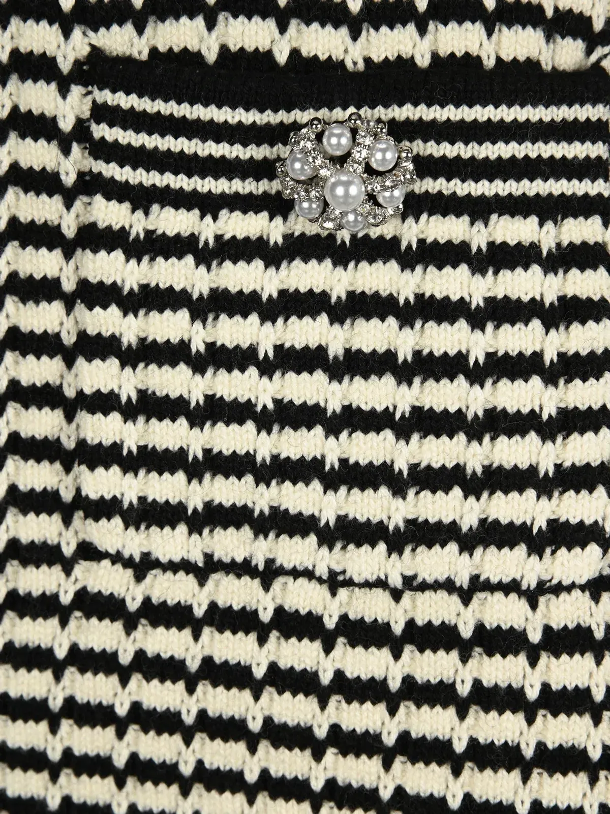 Self Portrait Stripe-detail Knitted Dress Black/White Size S/Au 8  - Image 6