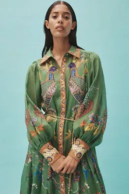Alemais Birdie Shirtdress Green Size 16 for rent on The Volte - image 4