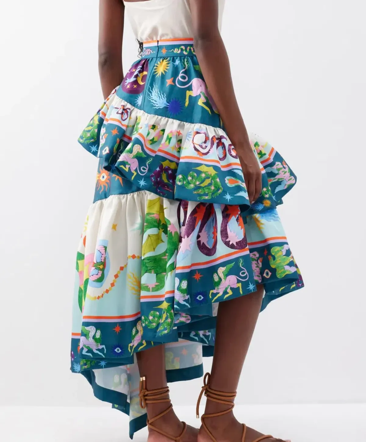 Alemais Guardian Tiered Ruffled Skirt Multi Size 16 - Image 3