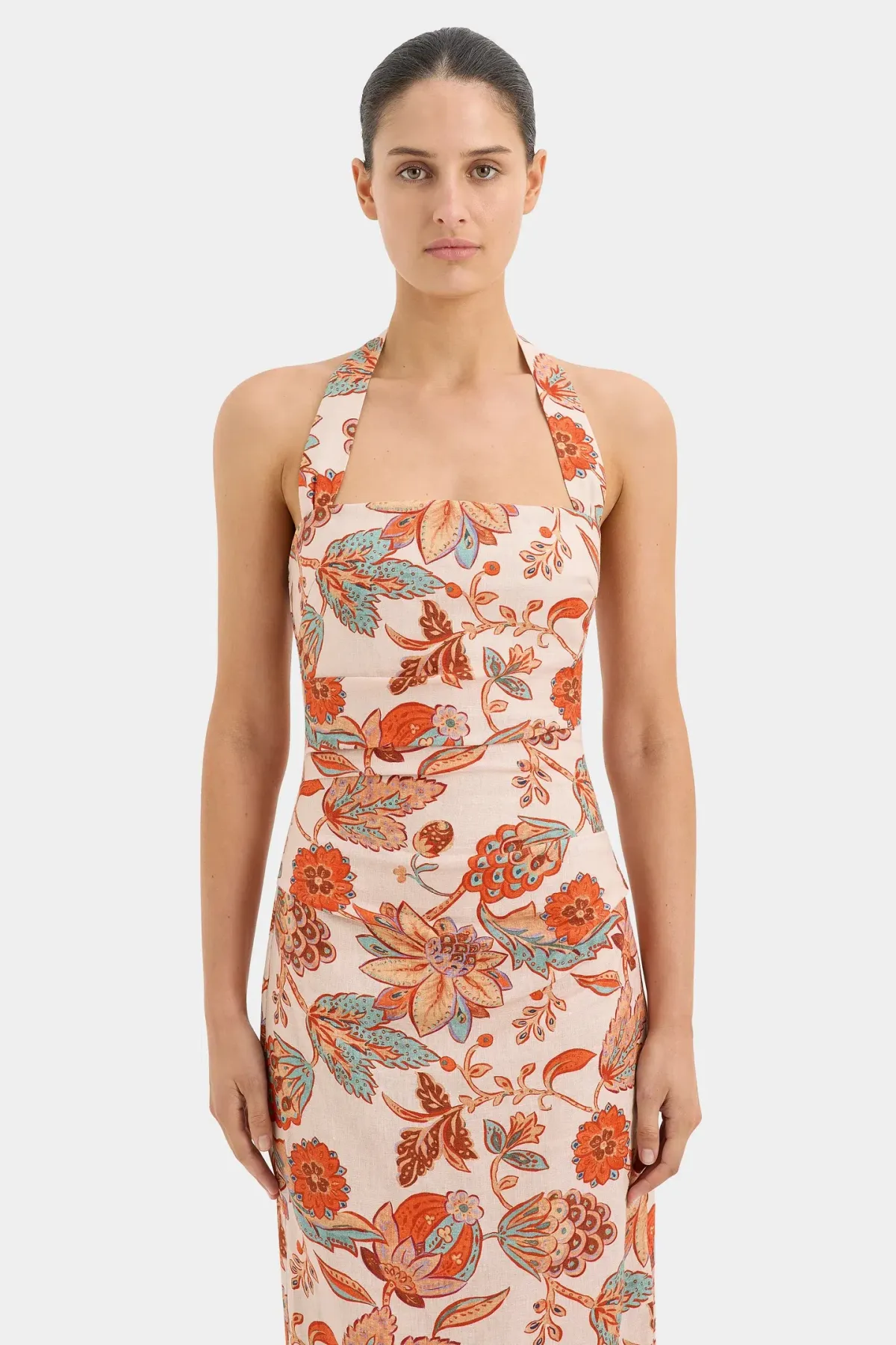 Sir the Label Noemi Halter Midi Dress Floral Size 10 - Image 2