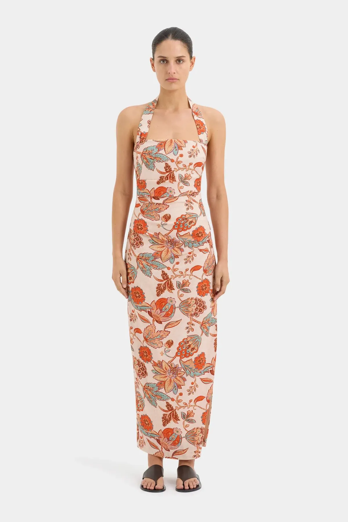 Sir the Label Noemi Halter Midi Dress Floral Size 10 - Image 1