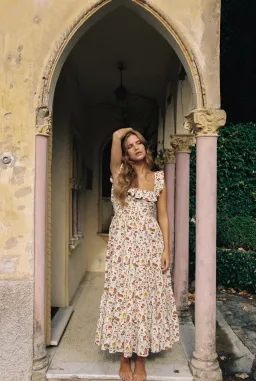 Palm Noosa Leon Dress in Tomato Tiles Print Size 6 for rent on The Volte - image 2