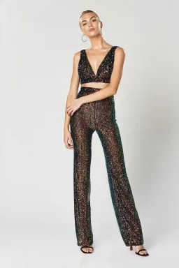 Winona Commix Top and Pants Sequin Set Green Sequin Size 10 for rent on The Volte - image 1