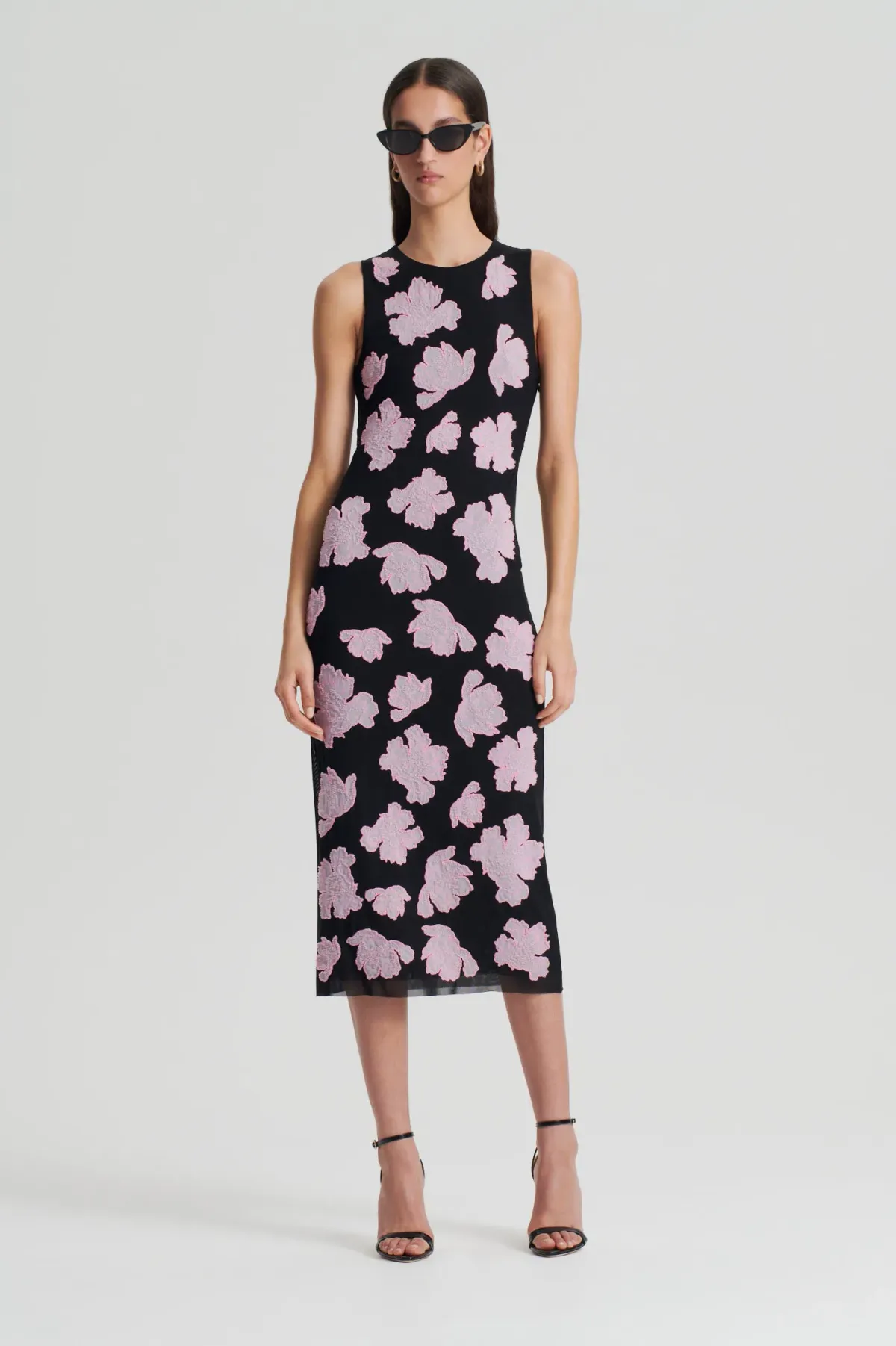 Scanlan Theodore Embroidered Floral Mesh Dress Size 6 - Image 1