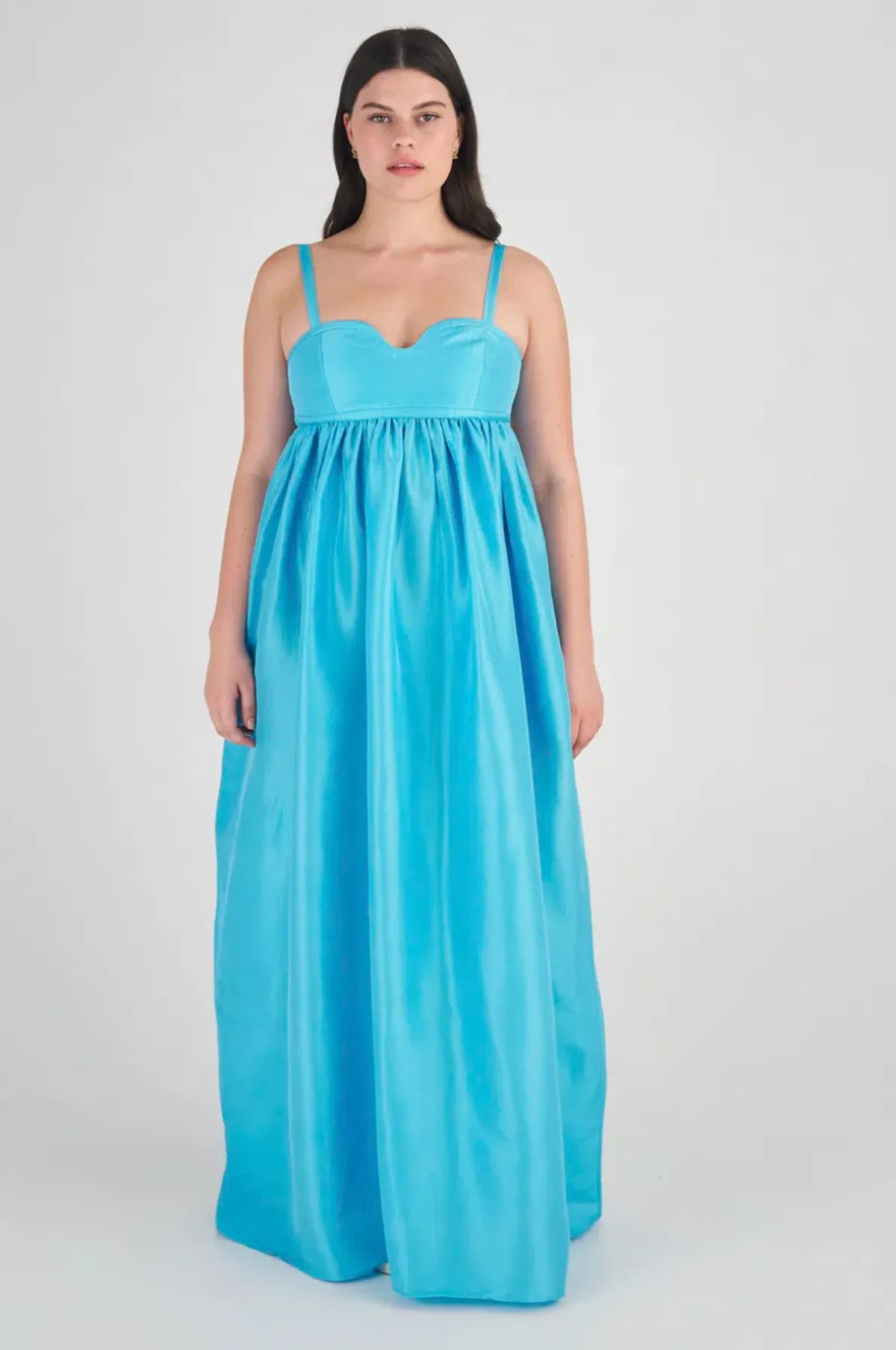 Oroton Bodice Detail Gown Lake Blue Size 12 - Image 5