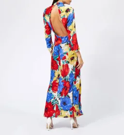 RIXO London Lucy Diana' Floral High-Neck Backless Dress Size M/Au 12 for rent on The Volte - image 4