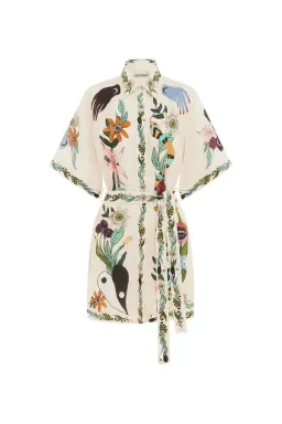 Alemais Meagan Mini Dress Cream/Print Size 8 for rent on The Volte - image 4