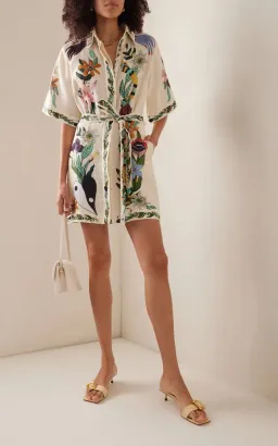 Alemais Meagan Mini Dress Cream/Print Size 8 for rent on The Volte - image 3