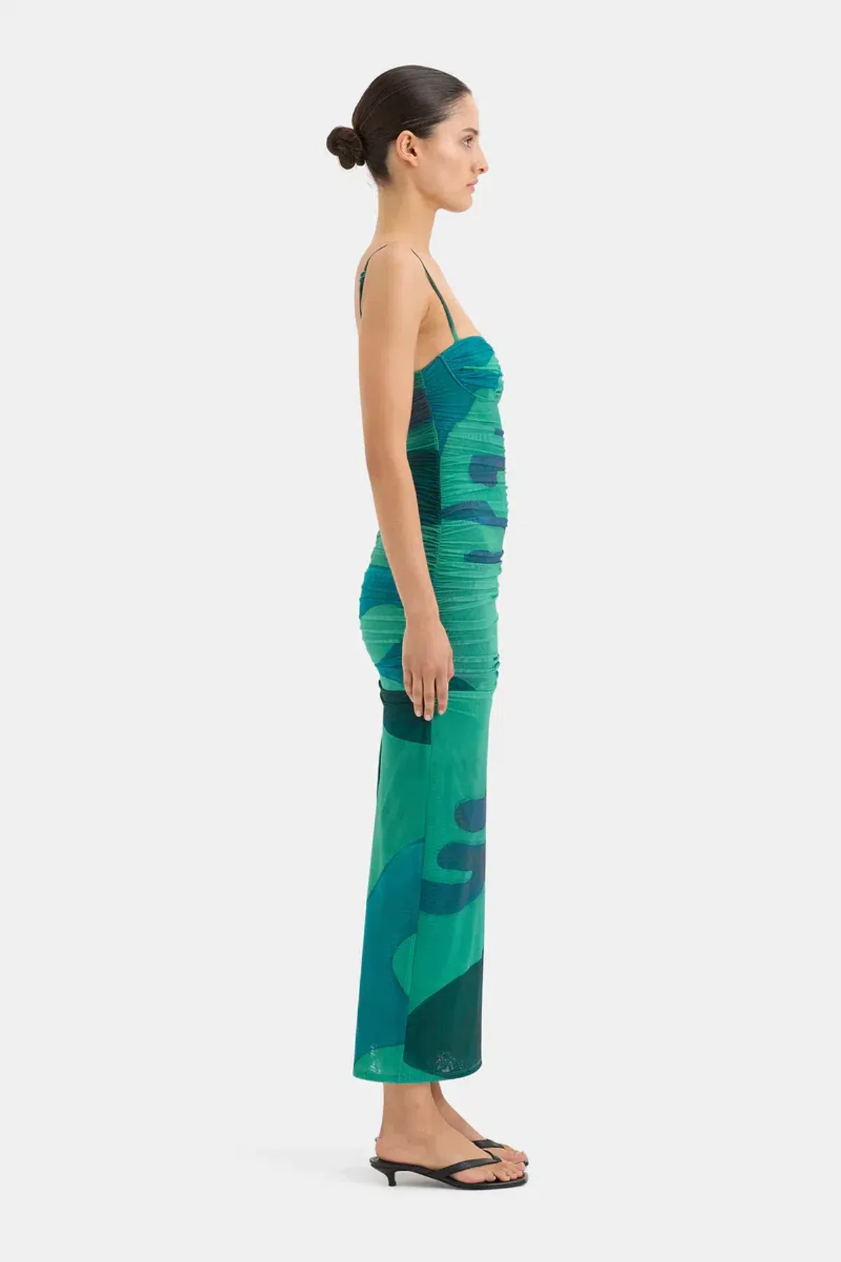 Sir the Label Frankie Gathered Midi Dress Green Size 3 / AU 10-12 - Image 4