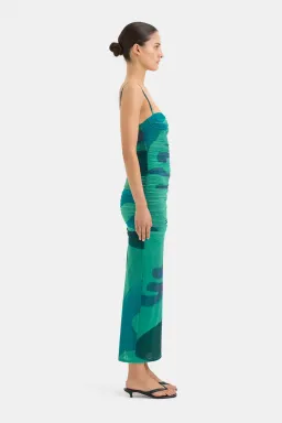 Sir the Label Frankie Gathered Midi Dress Green Size 3 / AU 10-12 for rent on The Volte - image 4