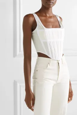 Dion Lee Jersey Corset Top in Ivory Size 8  for rent on The Volte - image 2