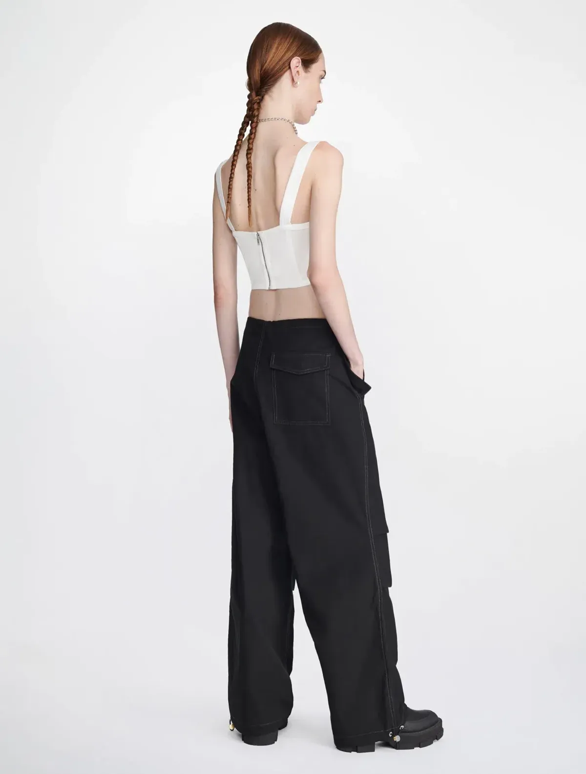Dion Lee Jersey Corset Top in Ivory Size 8 - Image 4