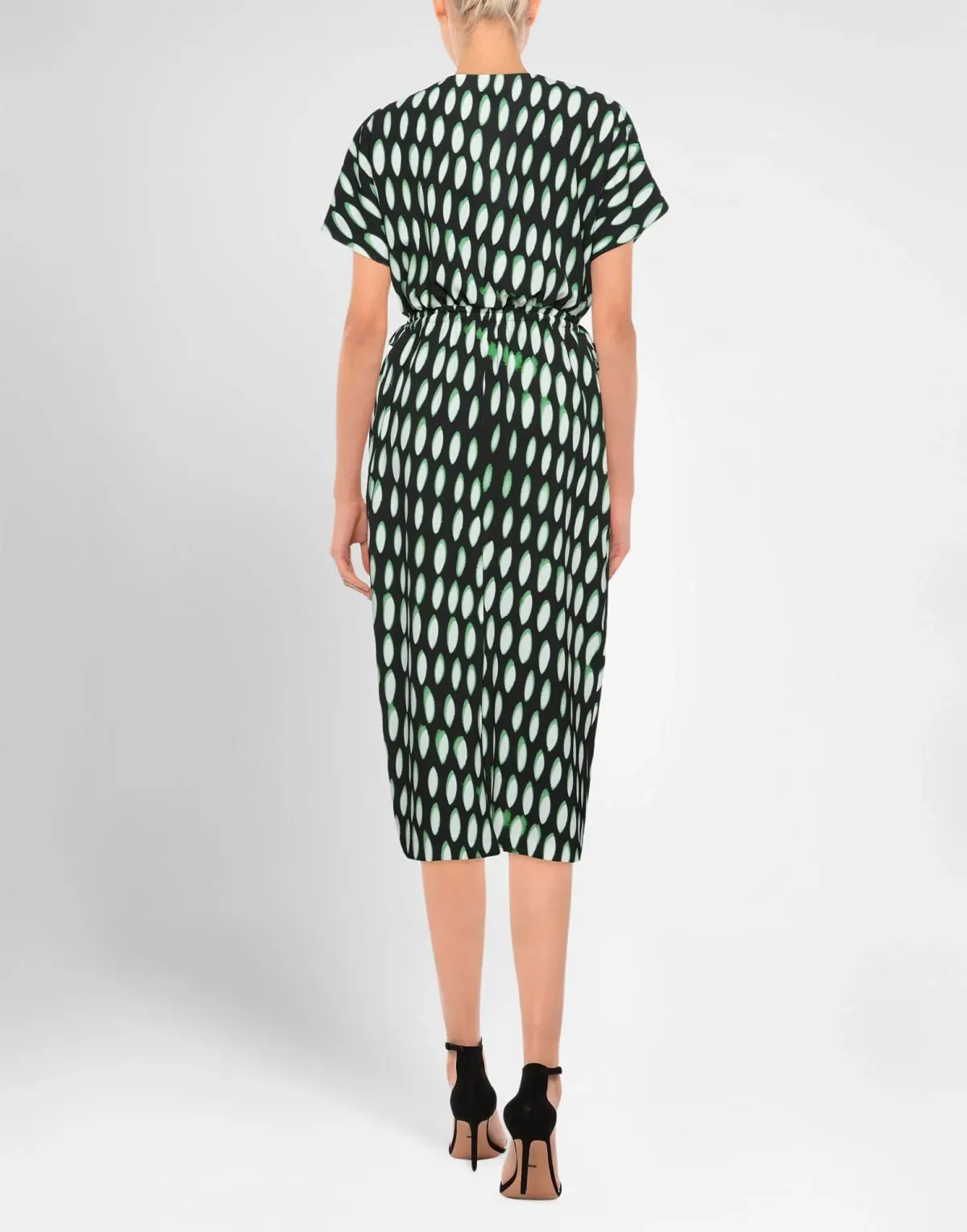 Dries Van Noten Dorias V Neck Midi Dress Print Size 10 - Image 2