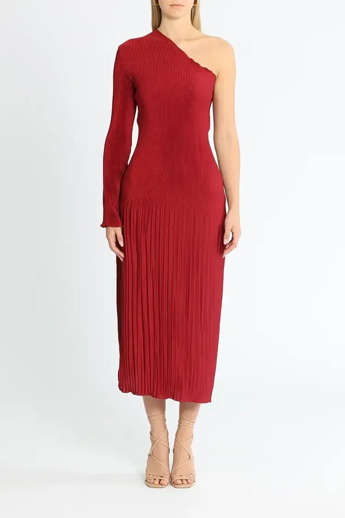 Lidee Soiree Gigi Gown Sleeved in Ruby Size 8 - Image 1