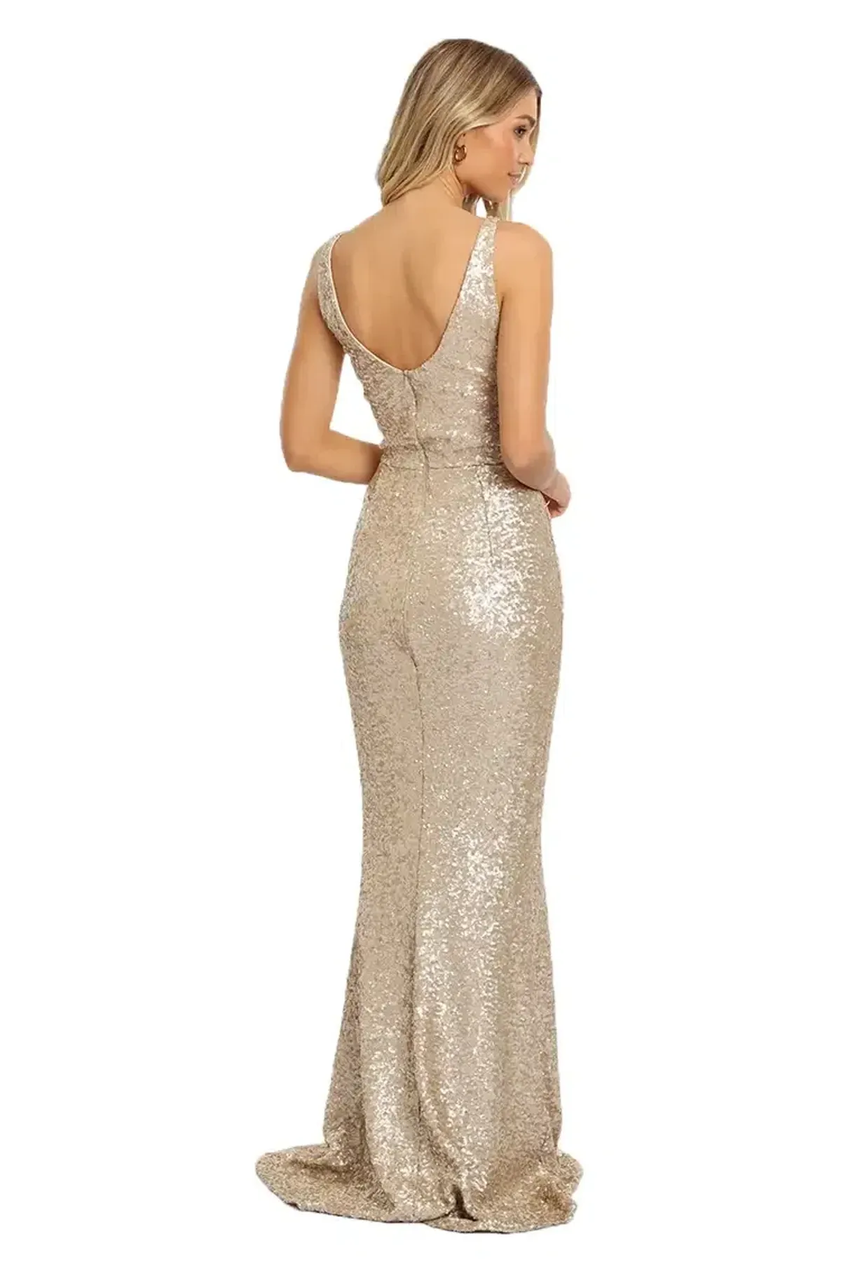 Dress The Population Harlow Gown in Ivory Size 6 - Image 3