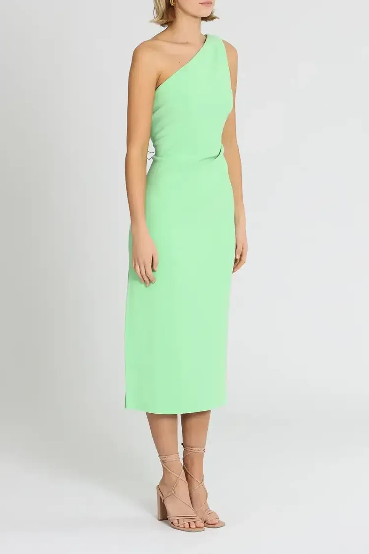Bec & Bridge Clover Asymmetric Midi Dress in Green Size 12 - Image 2