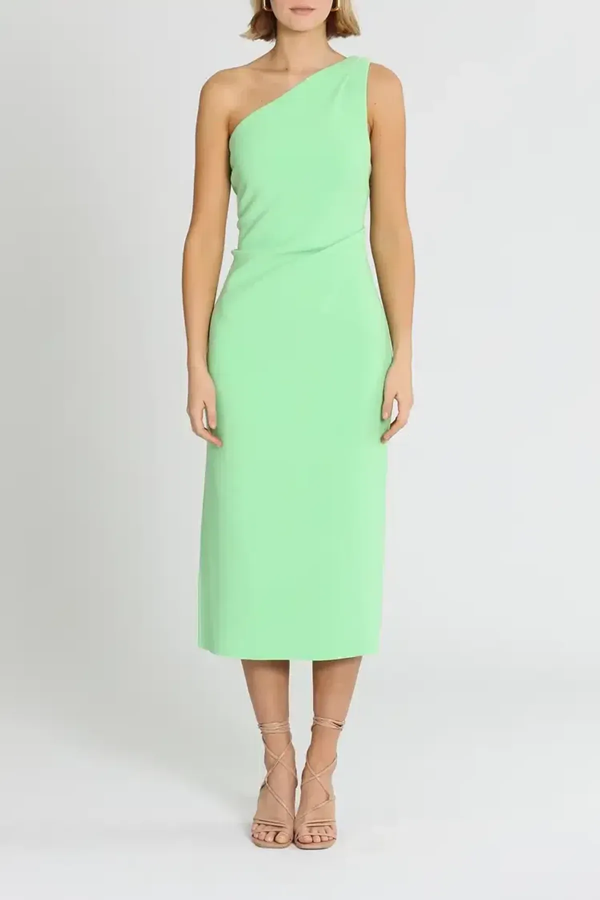 Bec & Bridge Clover Asymmetric Midi Dress in Green Size 12 - Image 1