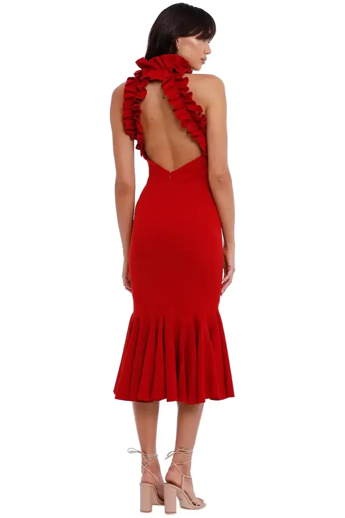 Elliatt Composure Midi Dress in Scarlet Size 8 - Image 3