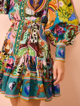 Alemais Evergreen Mini Dress In Multi Print Size 10 for rent on The Volte - image 6