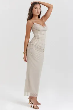 House Of CB Nalini Maxi Dress Sand Size XS / Au 6 for rent on The Volte - image 3