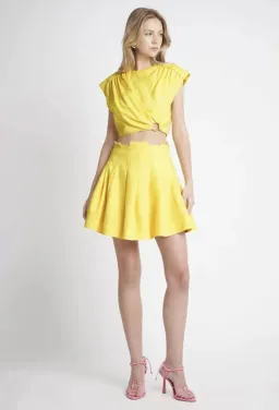 Aje Byblos Crop Skirt & Top Set Yellow Size 6-8 for rent on The Volte - image 1