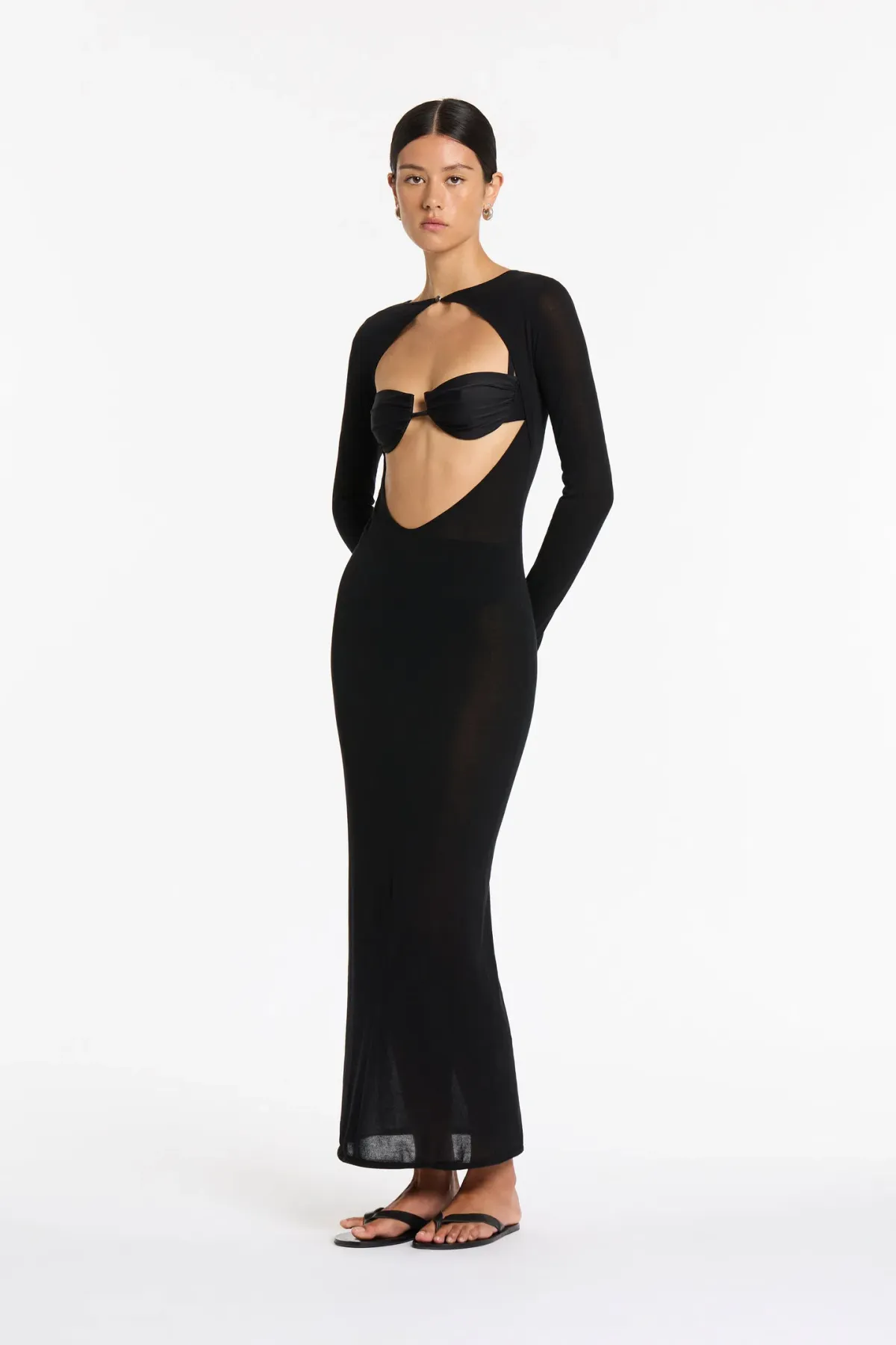 Sir The Label Eva Knit Midi Dress Black Size 6 - Image 2