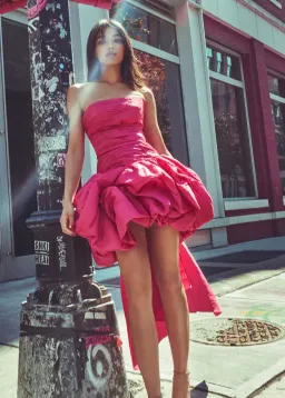 Aje Piacere Bubble Hem Mini Dress Fuschia Size 8 for rent on The Volte - image 4
