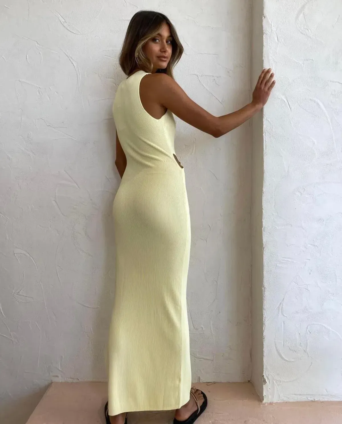 Sir the Label Kelvin Drape Dress in Lemon Yellow Size 0/AU 6 - Image 3
