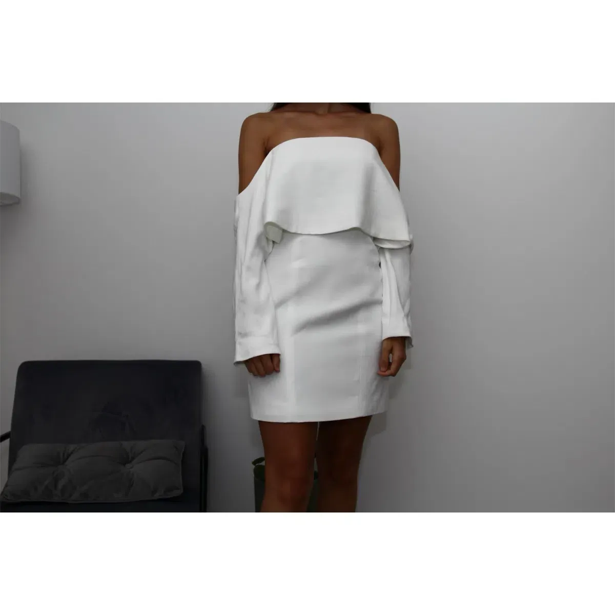 Keepsake the Label Stolen Dance Long Sleeve Mini Dress White Size 6 - Image 4