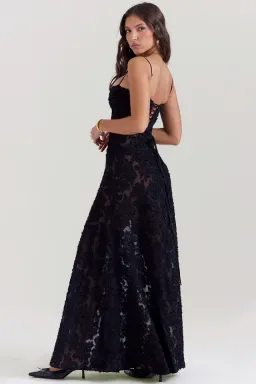 House Of CB Seren Floral Lace Back Maxi Dress Black Size 10/ Au 10 for rent on The Volte - image 4