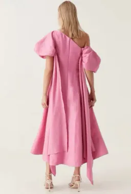 Aje Arista Tulip Sleeve Midi Dress Pink Size 8 for rent on The Volte - image 2