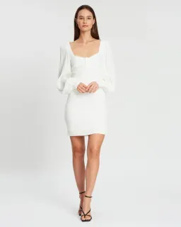 By Johnny Mia Cuff Sleeve Mini Dress White Size 10 for rent on The Volte - image 1