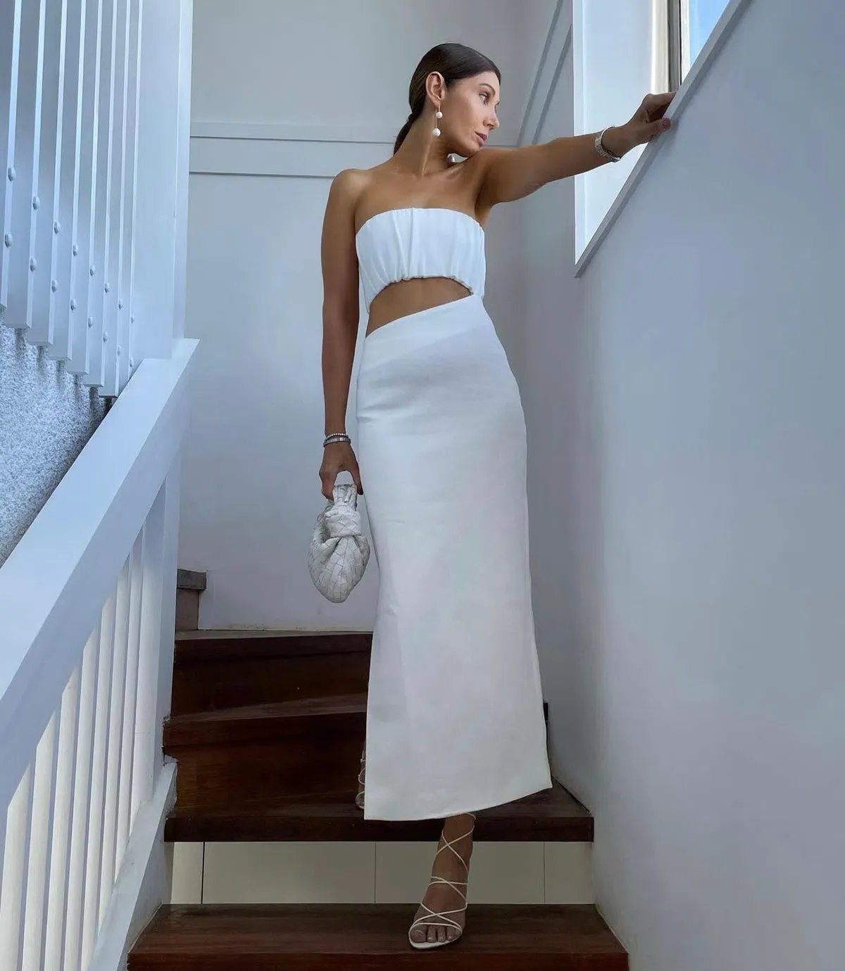 Sir The Label Yves Strapless Dress White Size 1 / AU 8 - Image 3