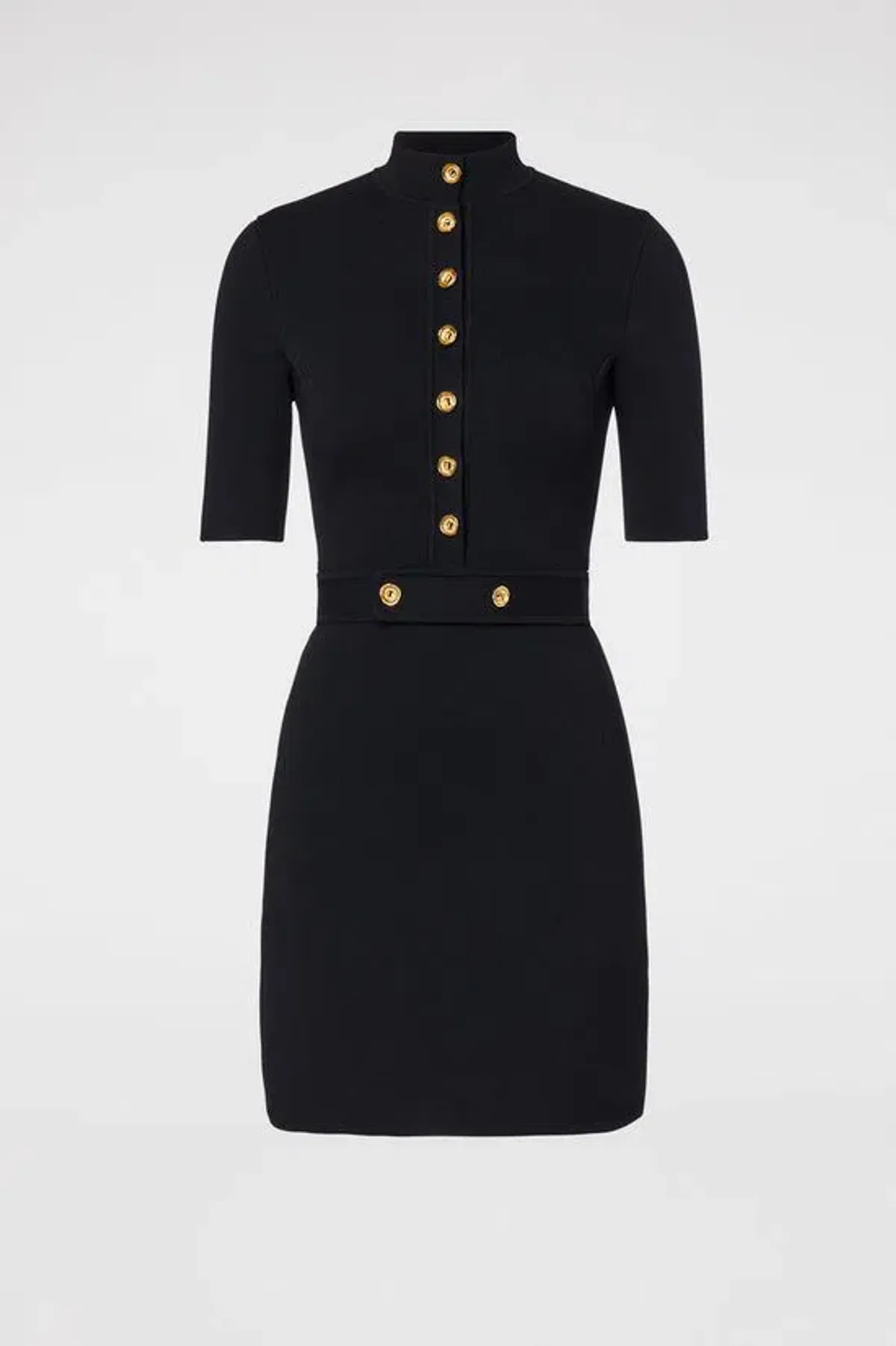 Scanlan Theodore Crepe Knit Button Mini Dress Black Size XS / AU 6 - Image 3