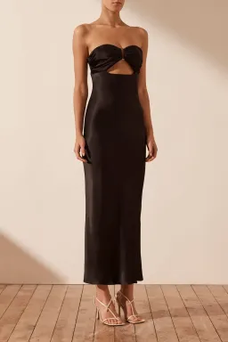 Shona Joy Camille Strapless Cutout Midi Dress Black Size 8 for rent on The Volte - image 2