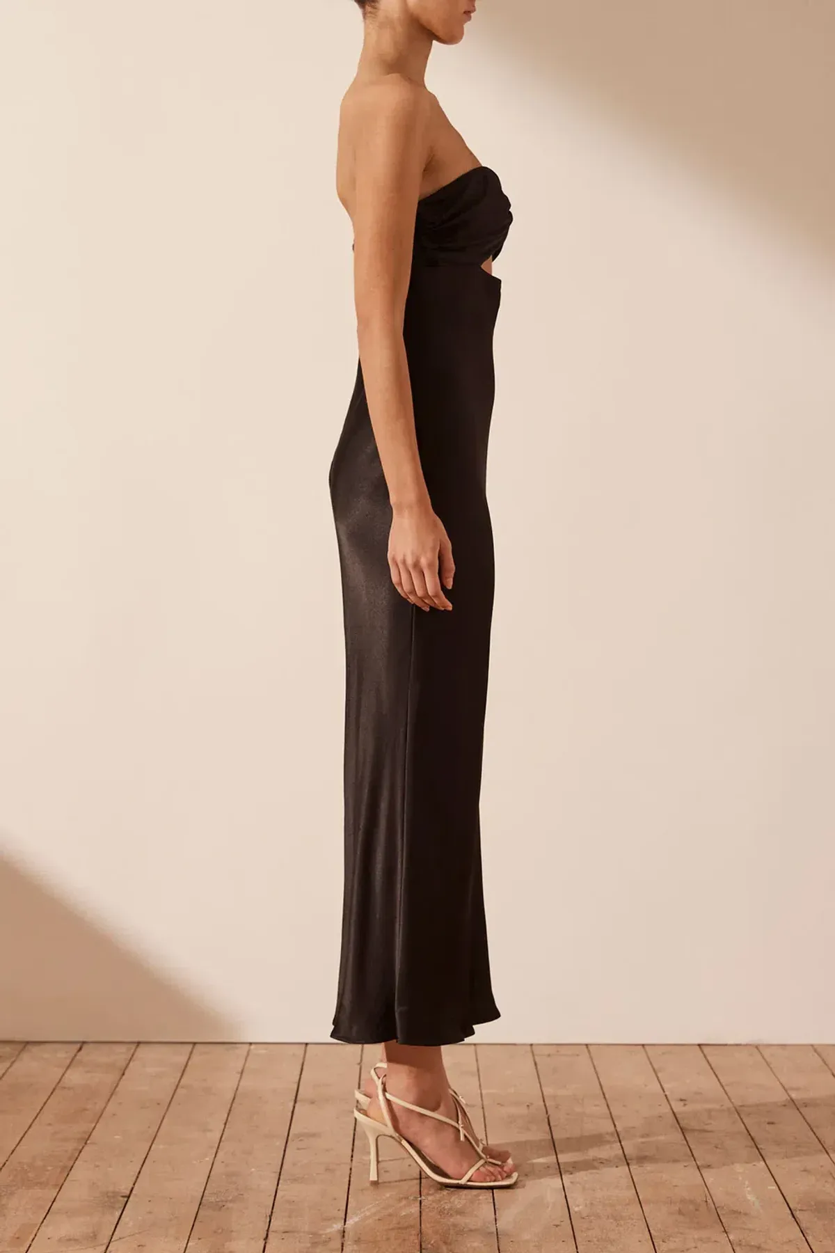 Shona Joy Camille Strapless Cutout Midi Dress Black Size 8 - Image 3