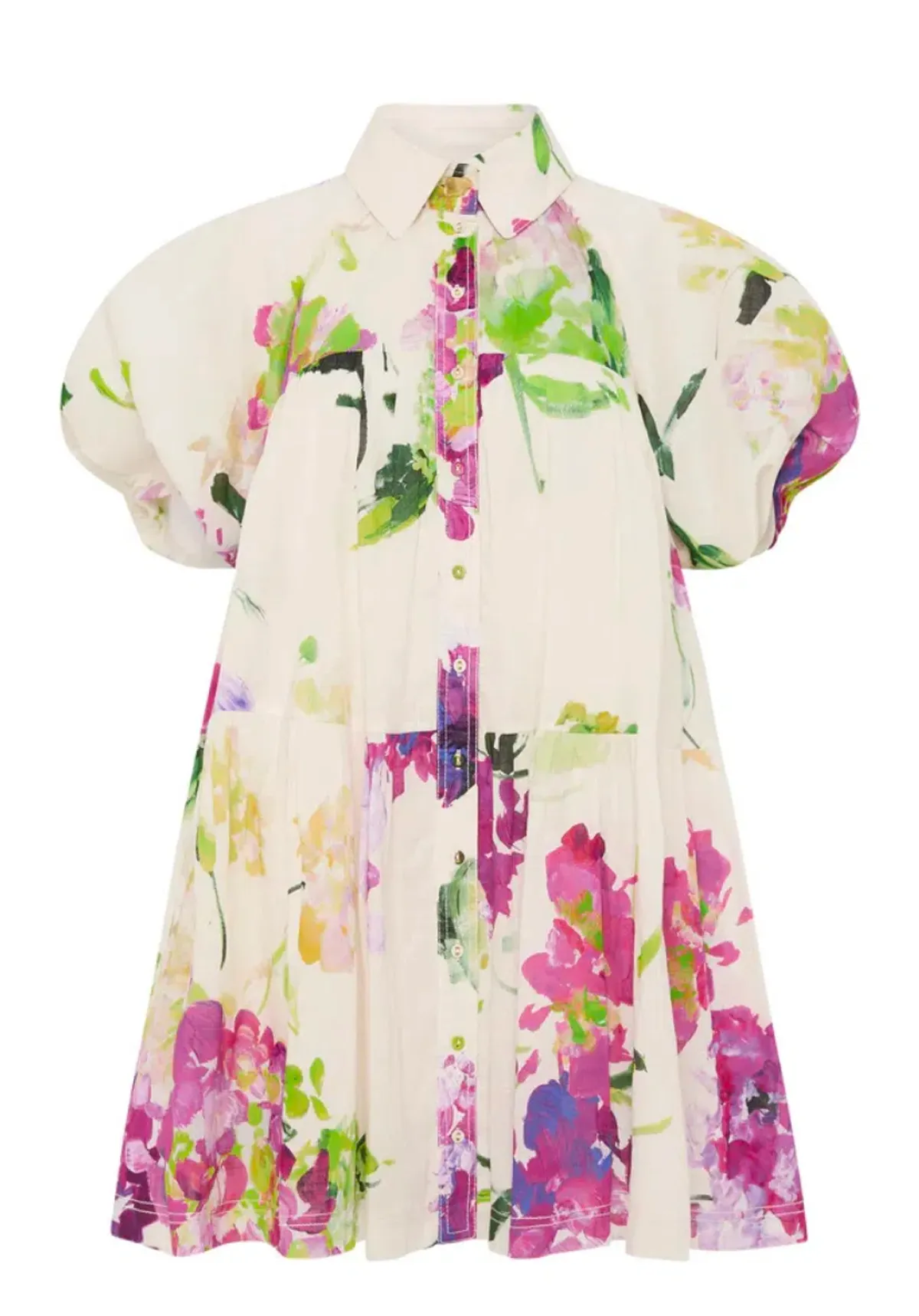 Aje Pablo Smock Mini Dress Wild Hydrangea Size 8 - Image 3