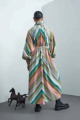 Alemais Lillian Midi Dress Multi Stripe Size 14  for rent on The Volte - image 2