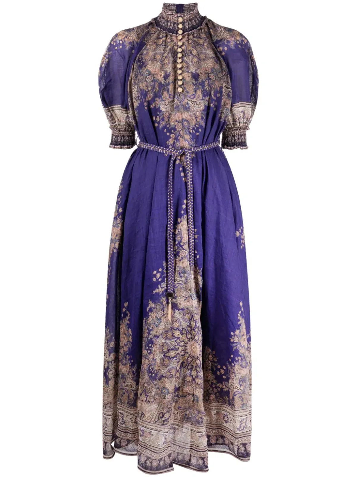 Zimmermann Anneke Swing Maxi Dress in Indigo Paisley Size 3/AU 14 - Image 6