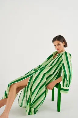 Oroton Multi Stripe Shirt Dress in Garden Size 16   for rent on The Volte - image 4