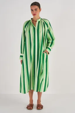 Oroton Multi Stripe Shirt Dress in Garden Size 16   for rent on The Volte - image 1