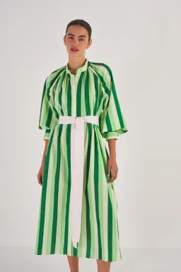Oroton Multi Stripe Shirt Dress in Garden Size 16   for rent on The Volte - image 2