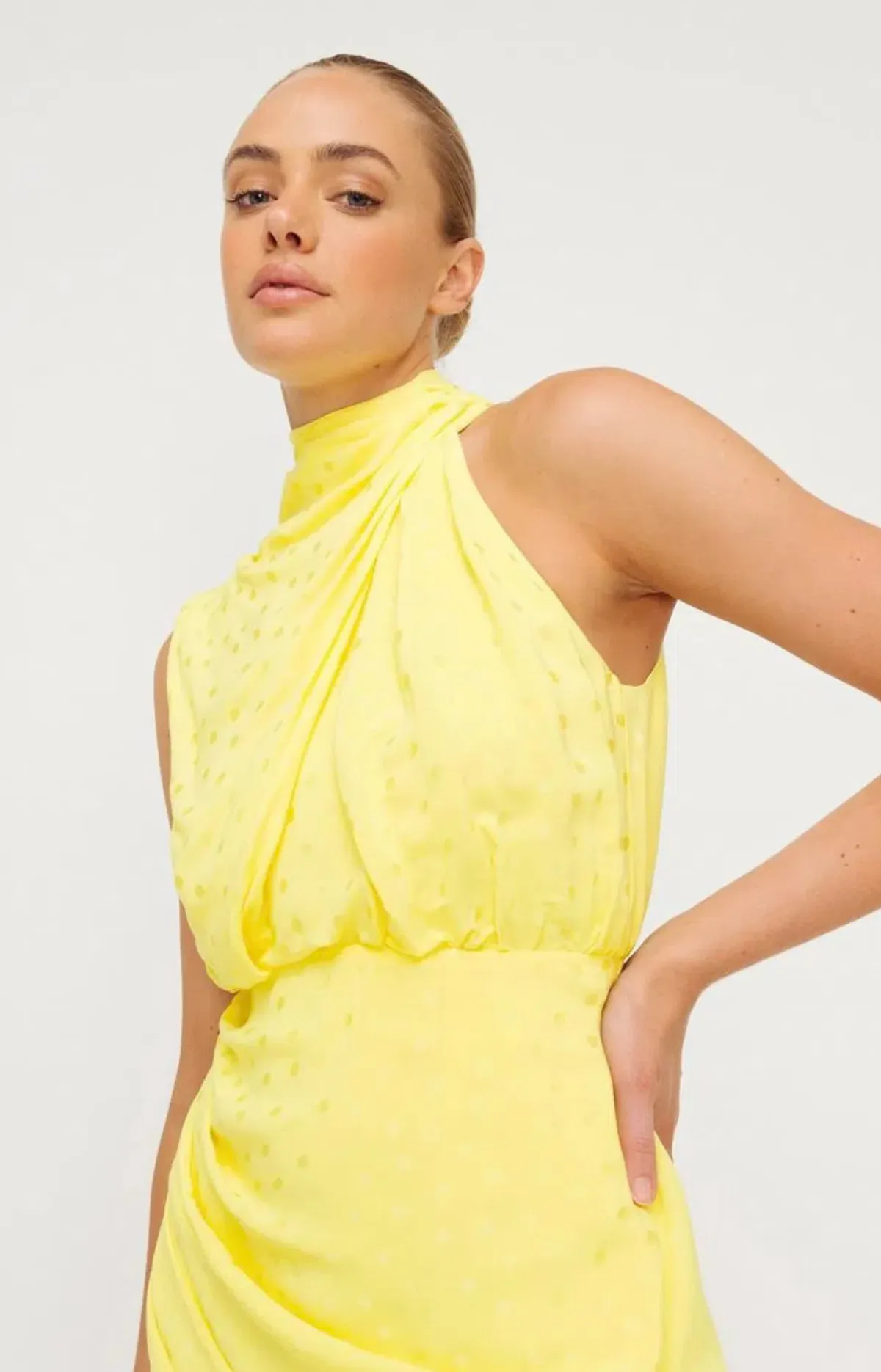Sheike Gracie Mini Dress Yellow Size 16 - Image 4